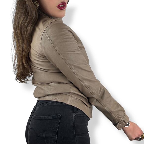 VINCE tan lamb leather jacket - Picture 16 of 16